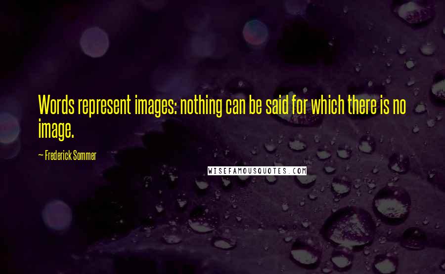 Frederick Sommer Quotes: Words represent images: nothing can be said for which there is no image.