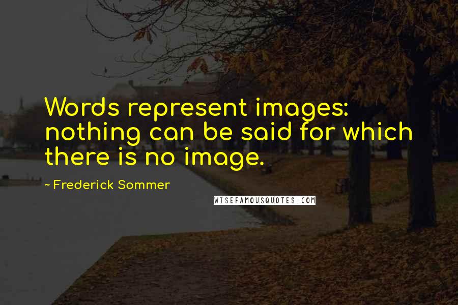 Frederick Sommer Quotes: Words represent images: nothing can be said for which there is no image.