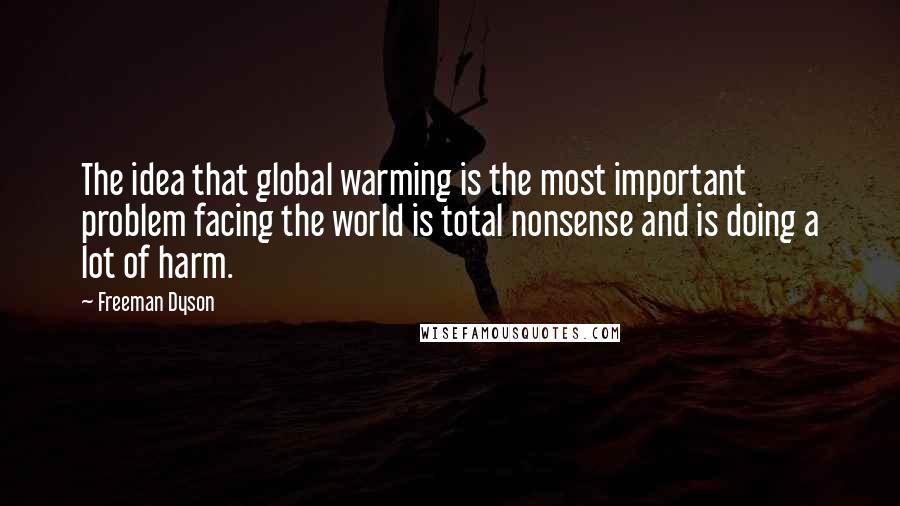 Freeman Dyson Quotes: The idea that global warming is the most important problem facing the world is total nonsense and is doing a lot of harm.