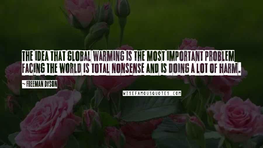 Freeman Dyson Quotes: The idea that global warming is the most important problem facing the world is total nonsense and is doing a lot of harm.