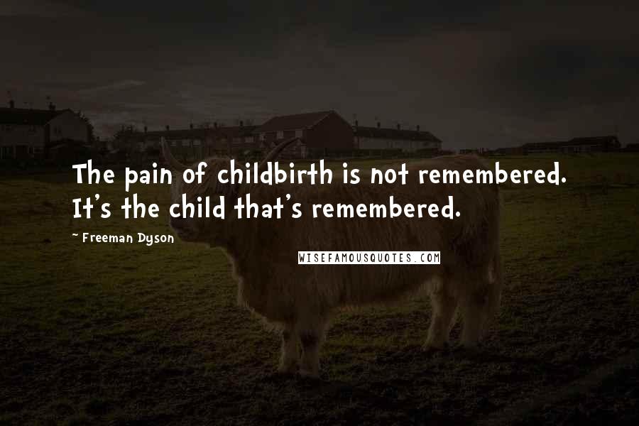Freeman Dyson Quotes: The pain of childbirth is not remembered. It's the child that's remembered.