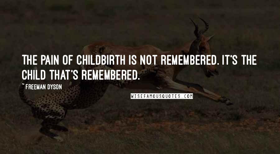 Freeman Dyson Quotes: The pain of childbirth is not remembered. It's the child that's remembered.