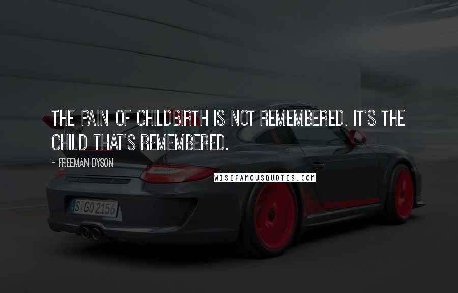 Freeman Dyson Quotes: The pain of childbirth is not remembered. It's the child that's remembered.