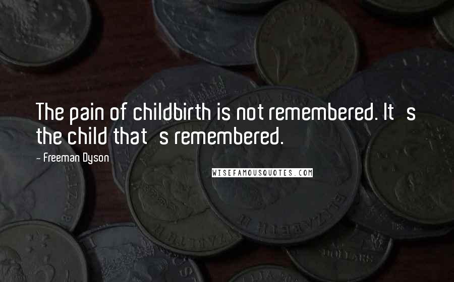 Freeman Dyson Quotes: The pain of childbirth is not remembered. It's the child that's remembered.