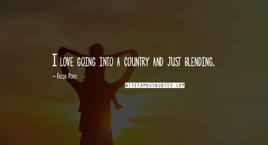 Freida Pinto Quotes: I love going into a country and just blending.
