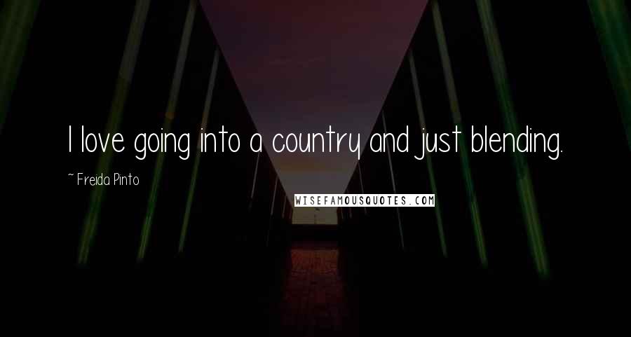 Freida Pinto Quotes: I love going into a country and just blending.