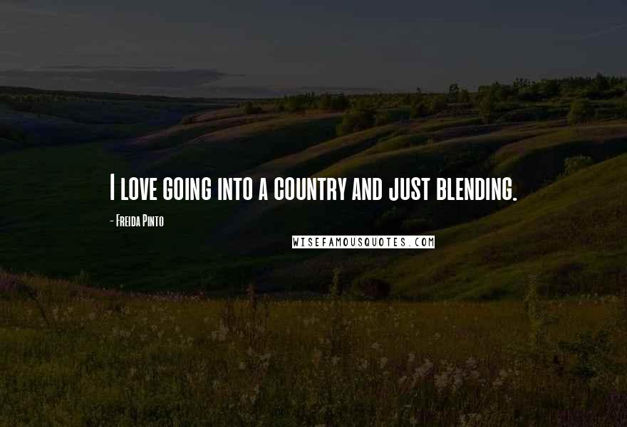 Freida Pinto Quotes: I love going into a country and just blending.