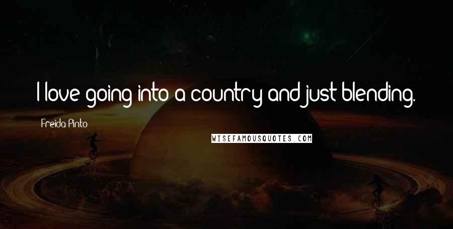 Freida Pinto Quotes: I love going into a country and just blending.