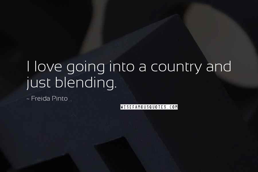 Freida Pinto Quotes: I love going into a country and just blending.