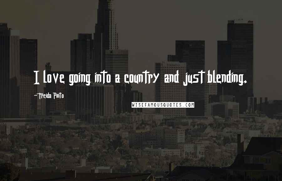 Freida Pinto Quotes: I love going into a country and just blending.