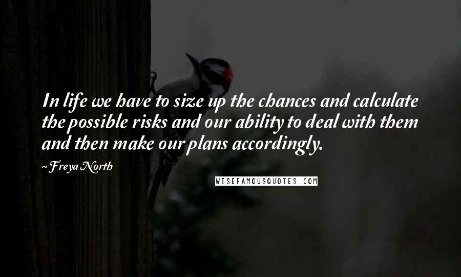 Freya North Quotes: In life we have to size up the chances and calculate the possible risks and our ability to deal with them and then make our plans accordingly.