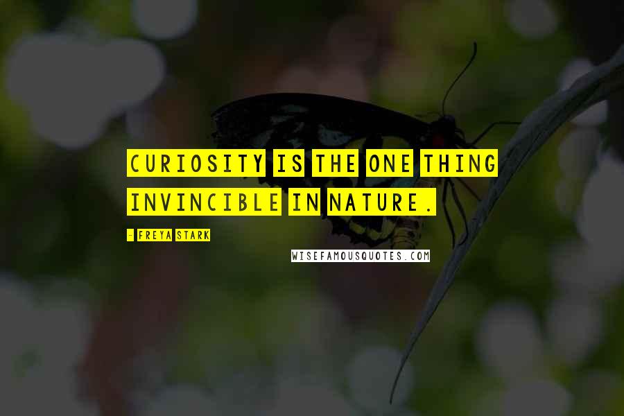 Freya Stark Quotes: Curiosity is the one thing invincible in Nature.