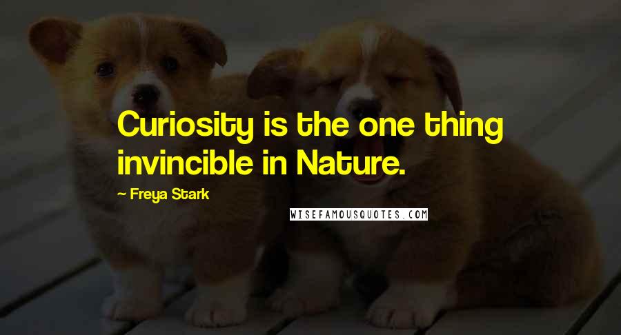 Freya Stark Quotes: Curiosity is the one thing invincible in Nature.