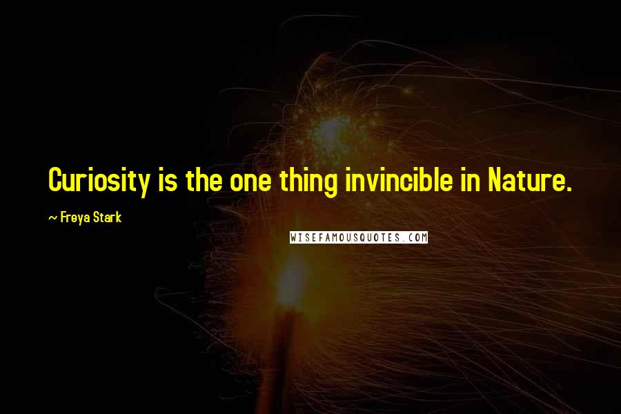 Freya Stark Quotes: Curiosity is the one thing invincible in Nature.
