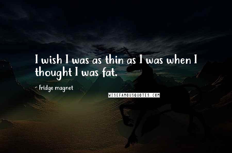 Fridge Magnet Quotes: I wish I was as thin as I was when I thought I was fat.