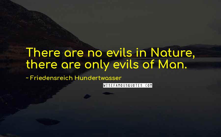 Friedensreich Hundertwasser Quotes: There are no evils in Nature, there are only evils of Man.