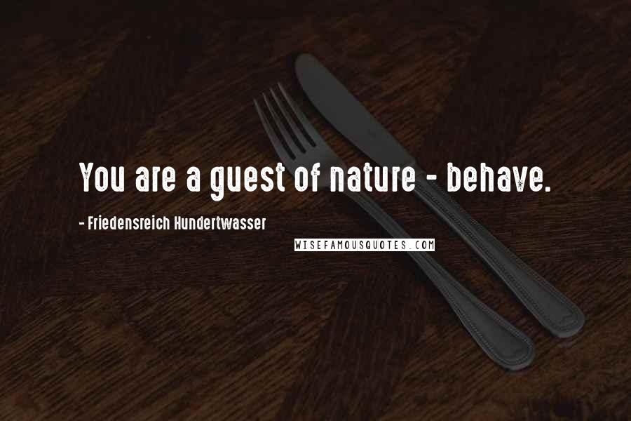 Friedensreich Hundertwasser Quotes: You are a guest of nature - behave.