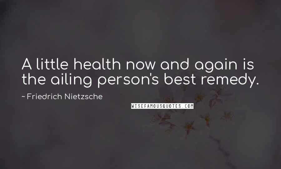 Friedrich Nietzsche Quotes: A little health now and again is the ailing person's best remedy.