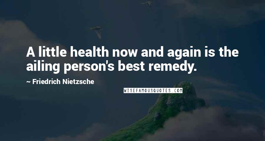 Friedrich Nietzsche Quotes: A little health now and again is the ailing person's best remedy.