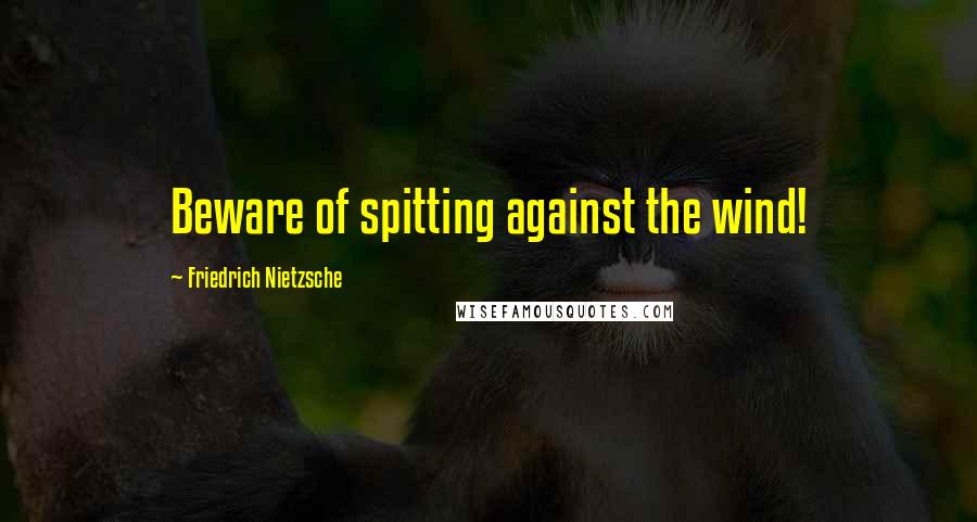 Friedrich Nietzsche Quotes: Beware of spitting against the wind!