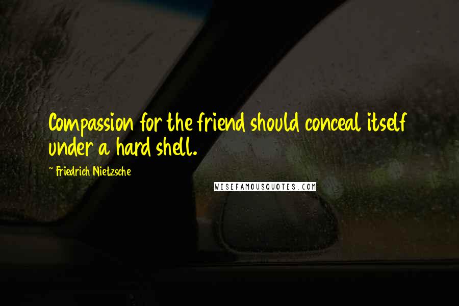 Friedrich Nietzsche Quotes: Compassion for the friend should conceal itself under a hard shell.