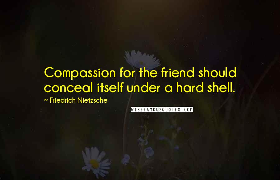 Friedrich Nietzsche Quotes: Compassion for the friend should conceal itself under a hard shell.