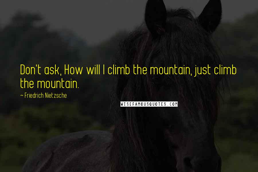 Friedrich Nietzsche Quotes: Don't ask, How will I climb the mountain, just climb the mountain.