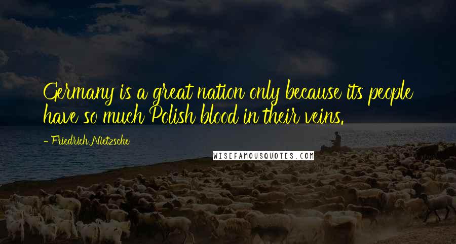 Friedrich Nietzsche Quotes: Germany is a great nation only because its people have so much Polish blood in their veins.