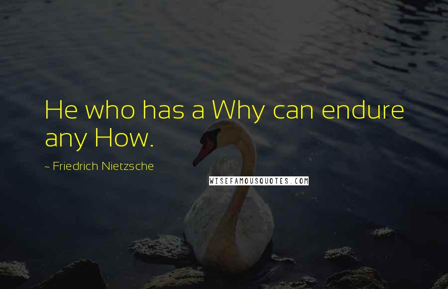 Friedrich Nietzsche Quotes: He who has a Why can endure any How.