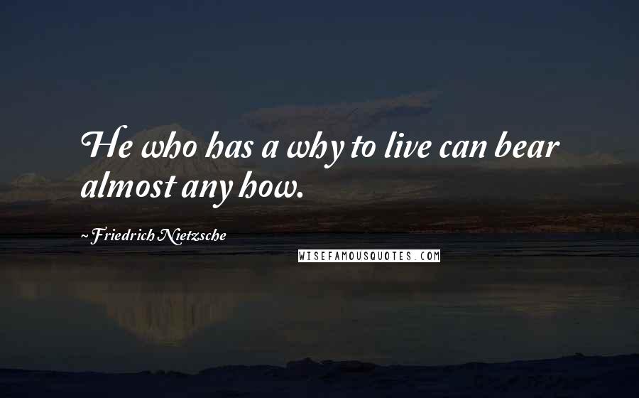 Friedrich Nietzsche Quotes: He who has a why to live can bear almost any how.