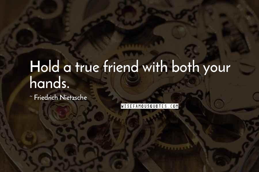 Friedrich Nietzsche Quotes: Hold a true friend with both your hands.