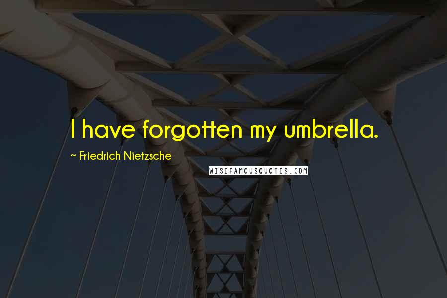 Friedrich Nietzsche Quotes: I have forgotten my umbrella.