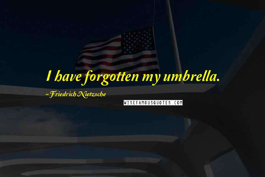 Friedrich Nietzsche Quotes: I have forgotten my umbrella.