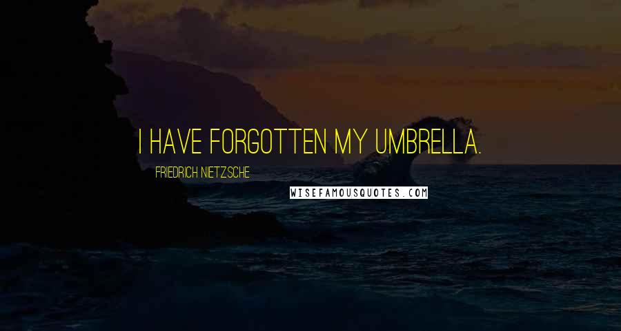 Friedrich Nietzsche Quotes: I have forgotten my umbrella.