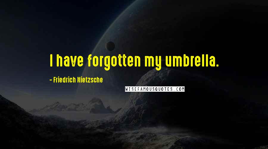 Friedrich Nietzsche Quotes: I have forgotten my umbrella.