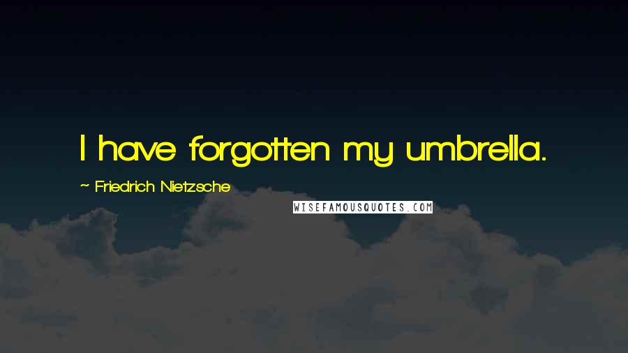 Friedrich Nietzsche Quotes: I have forgotten my umbrella.