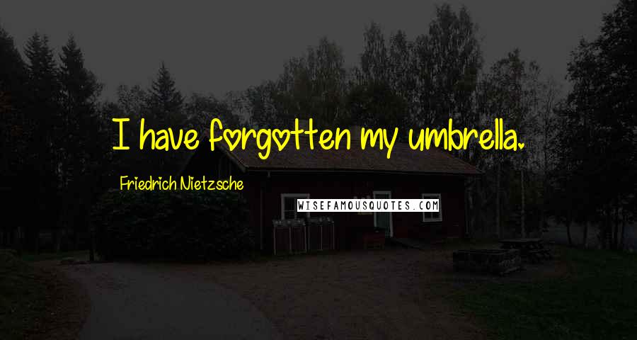 Friedrich Nietzsche Quotes: I have forgotten my umbrella.