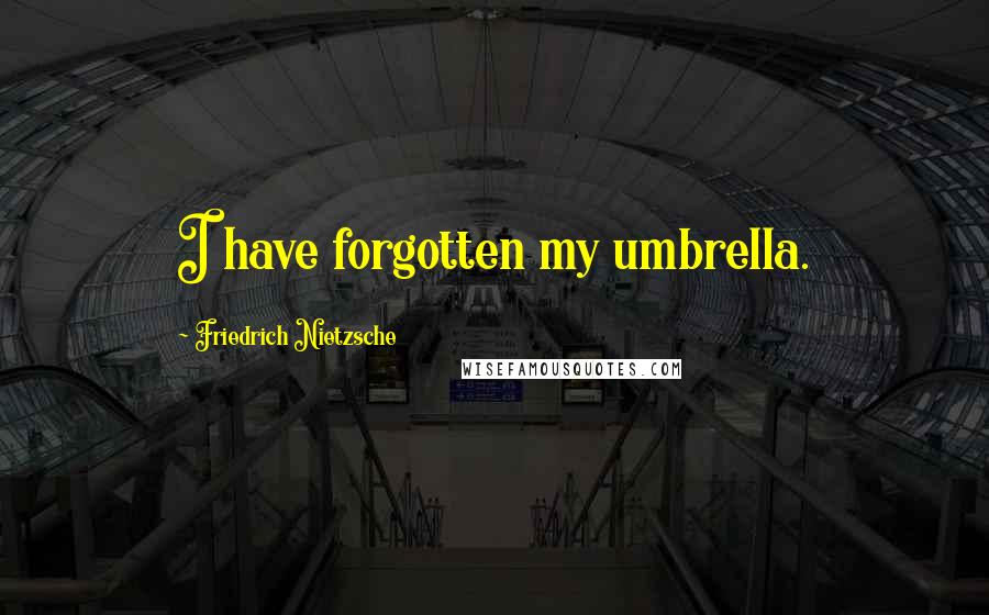 Friedrich Nietzsche Quotes: I have forgotten my umbrella.