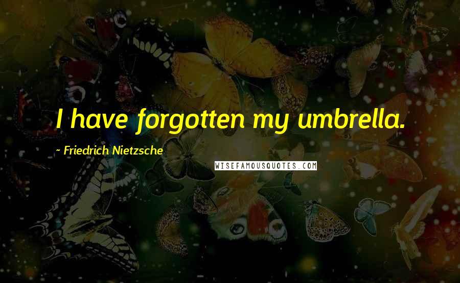 Friedrich Nietzsche Quotes: I have forgotten my umbrella.