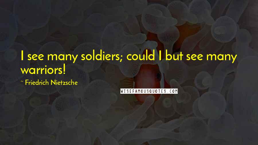 Friedrich Nietzsche Quotes: I see many soldiers; could I but see many warriors!