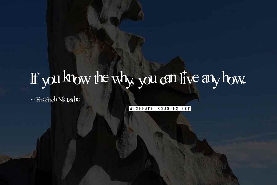 Friedrich Nietzsche Quotes: If you know the why, you can live any how.