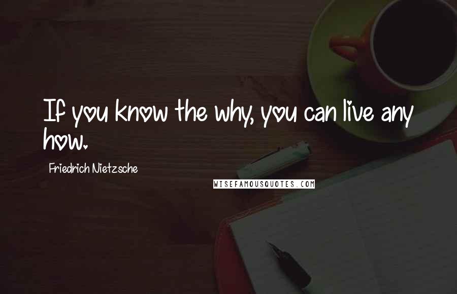 Friedrich Nietzsche Quotes: If you know the why, you can live any how.