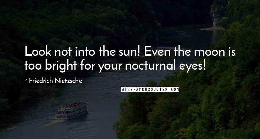 Friedrich Nietzsche Quotes: Look not into the sun! Even the moon is too bright for your nocturnal eyes!