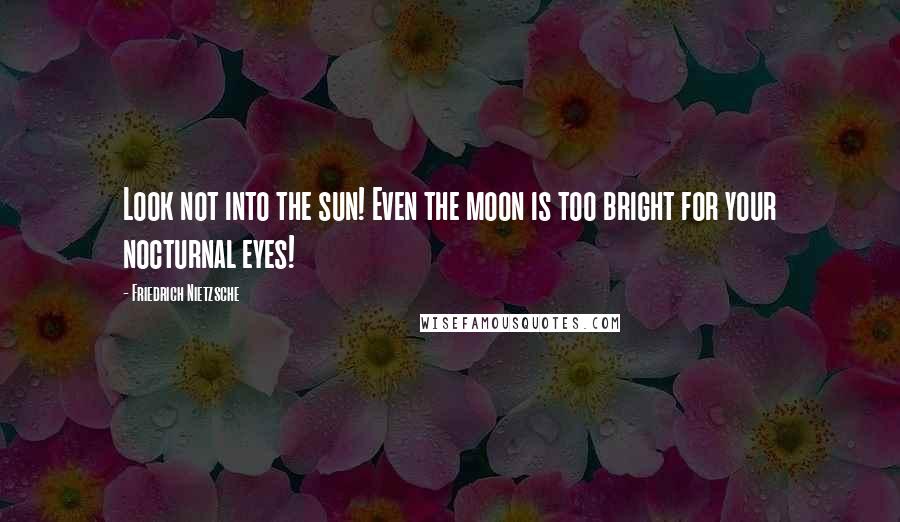 Friedrich Nietzsche Quotes: Look not into the sun! Even the moon is too bright for your nocturnal eyes!