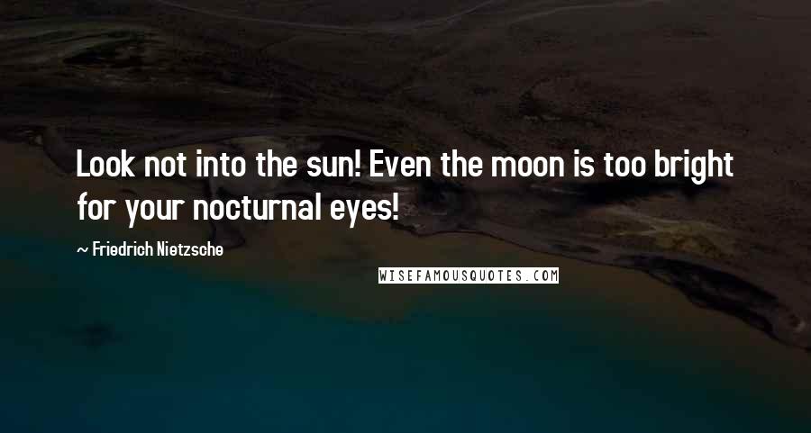 Friedrich Nietzsche Quotes: Look not into the sun! Even the moon is too bright for your nocturnal eyes!