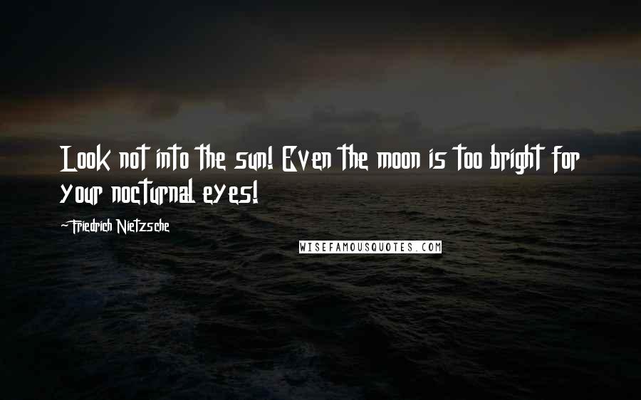 Friedrich Nietzsche Quotes: Look not into the sun! Even the moon is too bright for your nocturnal eyes!