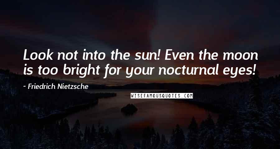 Friedrich Nietzsche Quotes: Look not into the sun! Even the moon is too bright for your nocturnal eyes!