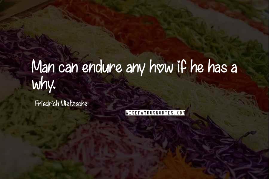 Friedrich Nietzsche Quotes: Man can endure any how if he has a why.