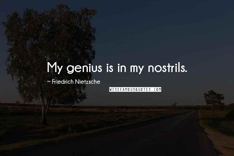Friedrich Nietzsche Quotes: My genius is in my nostrils.