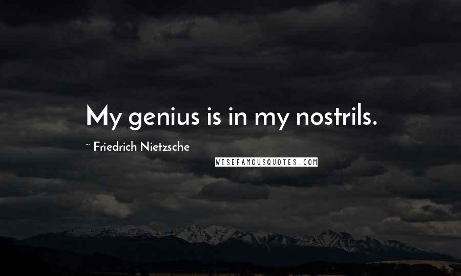 Friedrich Nietzsche Quotes: My genius is in my nostrils.